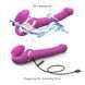 Strapless vibrating strap-on with vacuum stimulation Strap-On-Me MULTI ORGASM Fuchsia M, adjustable