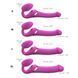 Strapless vibrating strap-on with vacuum stimulation Strap-On-Me MULTI ORGASM Fuchsia M, adjustable
