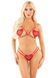 Set of Leg Avenue Open Cup Bra and Pearl String, color Red