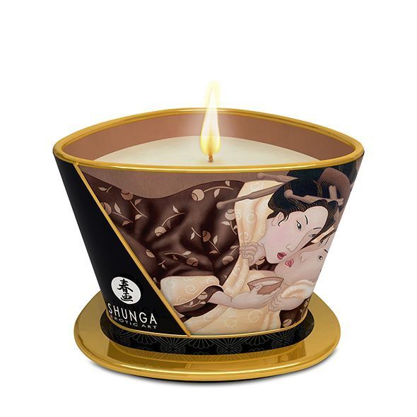 Масажна свічка Shunga Massage Candle – Intoxicating Chocolate (170 мл) з афродизіаками SO2514 SafeYourLove