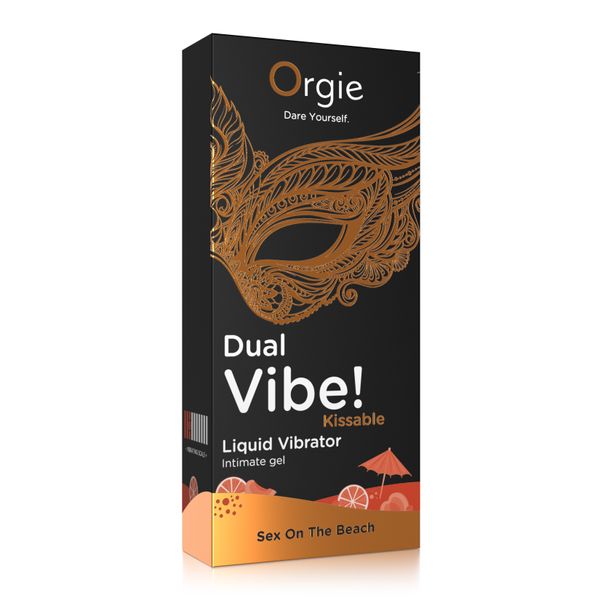 Koktajl wibracyjny w płynie Seks na plaży DUAL VIBE!, 15 ml Orgie (Brazylia-Portugalia)