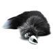 Metal anal plug Alive Black And White Fox Tail L, diameter 3.9 cm