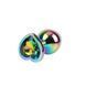 Butt plug multi-colored metal with heart-shaped stone Matrix Mont Chisa