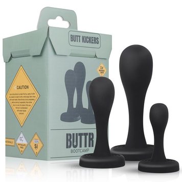 Набір анальних пробок BUTTR Butt Kickers Butt Plug Training Set, Черный 810396 SafeYourLove