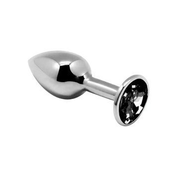 Żywy korek analny z czarnym kamieniem, metal, M