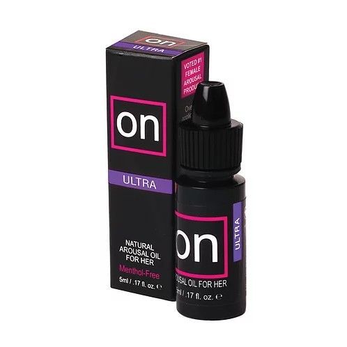 Krople podniecające na łechtaczkę Sensuva ON Arousal Oil for Her Ultra (5 ml) działają najsilniej, aż do 45 min.