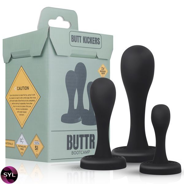 Набір анальних пробок BUTTR Butt Kickers Butt Plug Training Set, Черный 810396 SafeYourLove