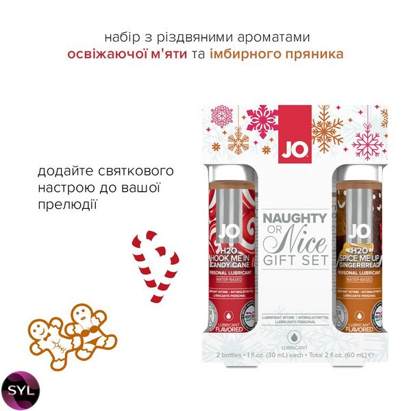 Набір лубрикантів System JO Naughty or Nice Gift Set – Candy Cane & Gingerbread (2×30 мл) SO6163 SafeYourLove