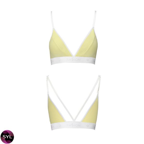 Спортивний топ з подвійними бретелями Passion PS007 TOP yellow SO4277 SafeYourLove