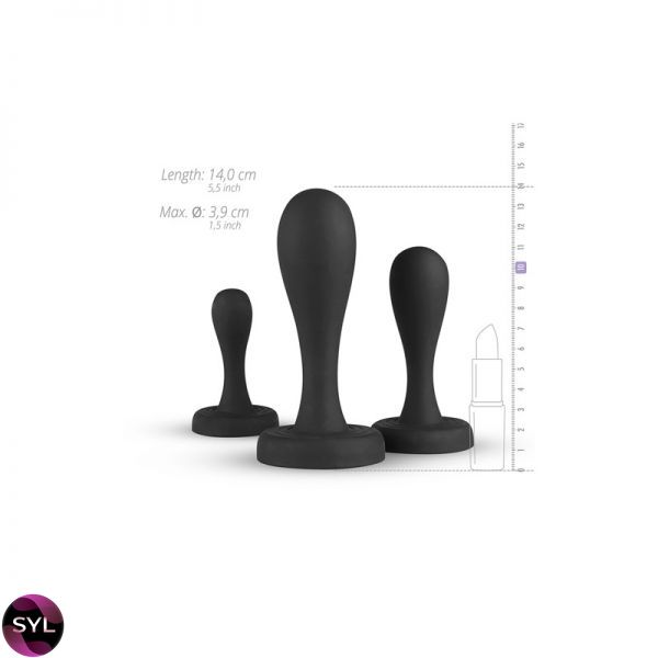 Набір анальних пробок BUTTR Butt Kickers Butt Plug Training Set, Черный 810396 SafeYourLove