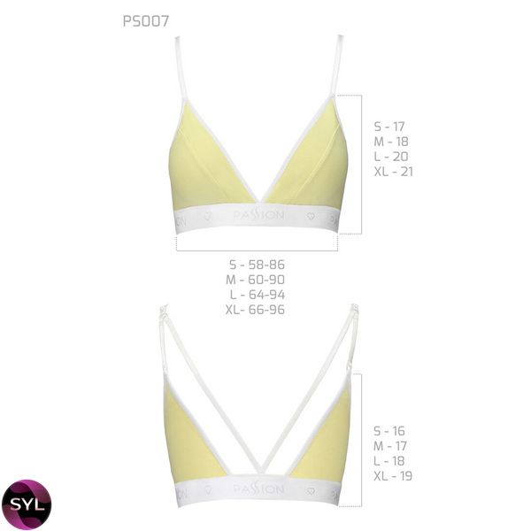 Спортивний топ з подвійними бретелями Passion PS007 TOP yellow SO4277 SafeYourLove