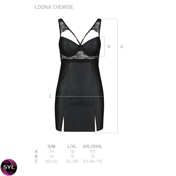 Бебі-дол з еко-шкіри та мережива Loona Chemise black - Passion SO5358 SafeYourLove