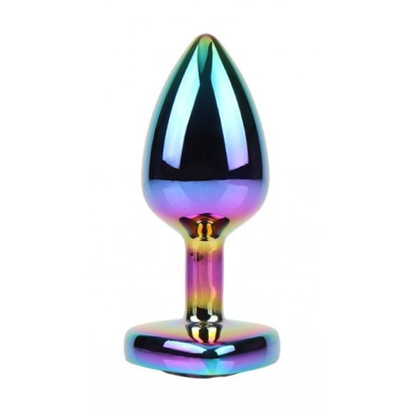 Anal plug multi-colored metal with heart-shaped stone Matrix Mont Chisa