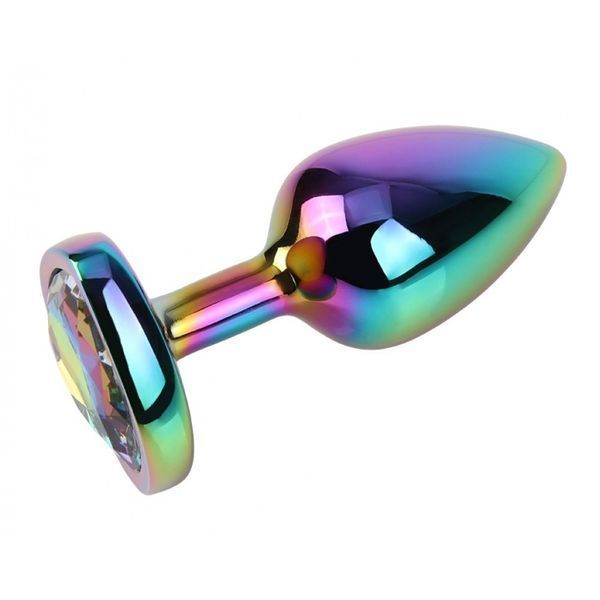 Anal plug multi-colored metal with heart-shaped stone Matrix Mont Chisa