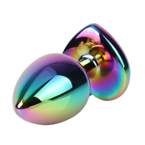 Anal plug multi-colored metal with heart-shaped stone Matrix Mont Chisa