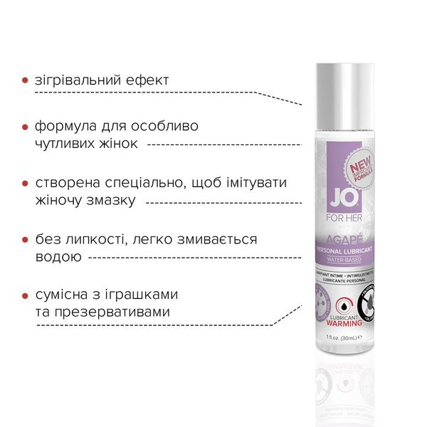 Розігріваючий лубрикант System JO AGAPE — WARMING SO1493 SafeYourLove