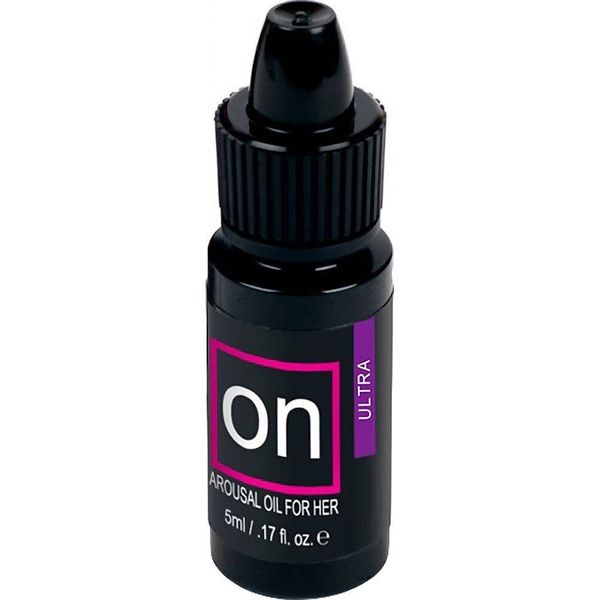 Krople podniecające na łechtaczkę Sensuva ON Arousal Oil for Her Ultra (5 ml) działają najsilniej, aż do 45 min.