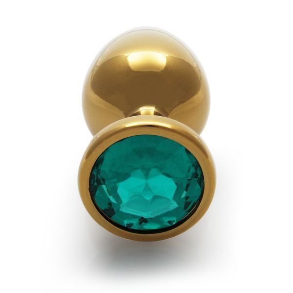 Okrągły metalowy korek analny Gem/szmaragdowy Auć! (Holandia), Gold