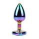 Anal plug multi-colored metal with heart-shaped stone Matrix Mont Chisa