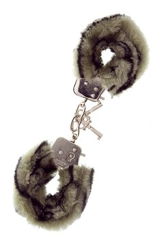 Наручники METAL HANDCUFF WITH PLUSH, ZEBRA T160029 фото