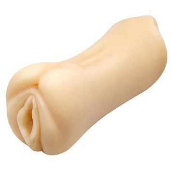 Double-sided realistic masturbator, vagina-mouth, flesh-colored