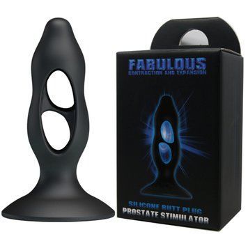 Анальний корок з отворами Baile Fabulous Silicone Butt Plug чорний 03309 /LKS203 SafeYourLove