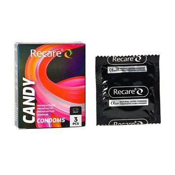 Презервативи Holographic Recare Delay Candy Condoms 3 шт, пролонгувальний ефект, цукерковий аромат SX3330 SafeYourLove