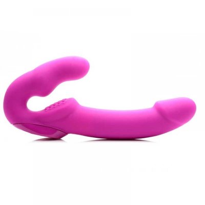 Безремневой страпон с вибрацией Strap U, силиконовый, розовый, 24.7 х 4 см AF624-Pink фото