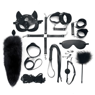 Набір Art of Sex - Maxi BDSM Set Leather, 13 предметів, натуральна шкіра, Чорний SO7139 SafeYourLove