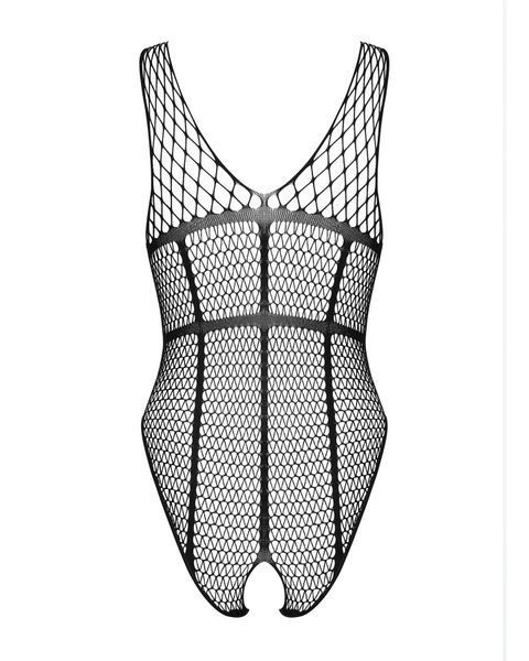 Бодистокинг из крупной сетки с доступом Obsessive B117 teddy, черный SO7205 фото