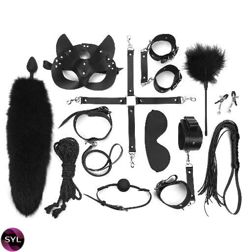 Набір Art of Sex - Maxi BDSM Set Leather, 13 предметів, натуральна шкіра, Чорний SO7139 SafeYourLove