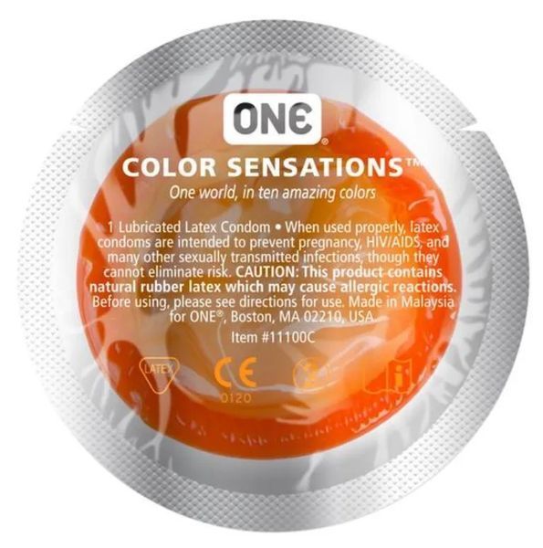 Набор латексных презервативов ONE Color Sensations разноцветные (цена за упаковку, 100 шт.) ONE11100B фото