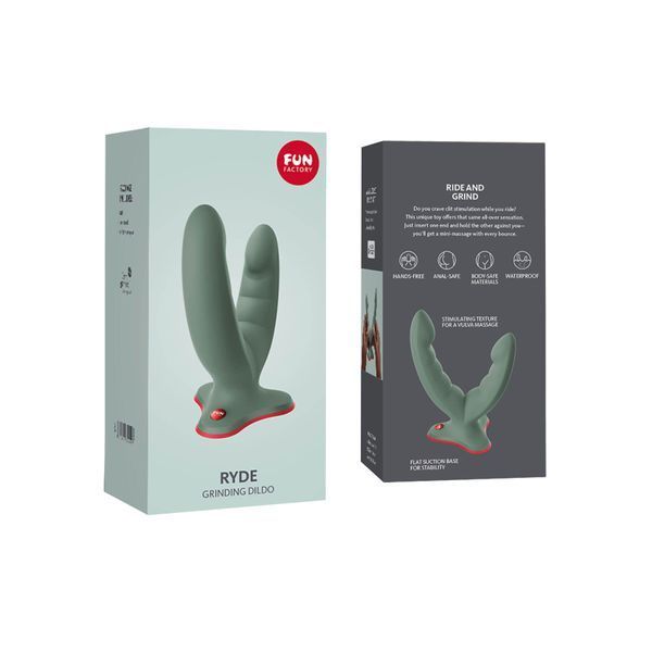 Двойной фаллоимитатор Fun Factory RYDE wild olive, гибкие стволы, присоска SX0975 фото