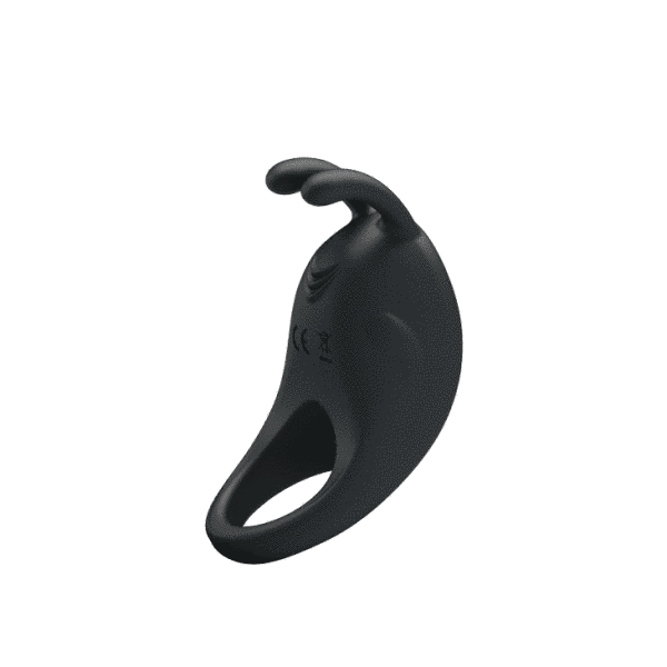 Эрекционное виброкольцо Pretty Love Rabbit Vibrator с клиторальной стимуляцией, черное 210152 фото