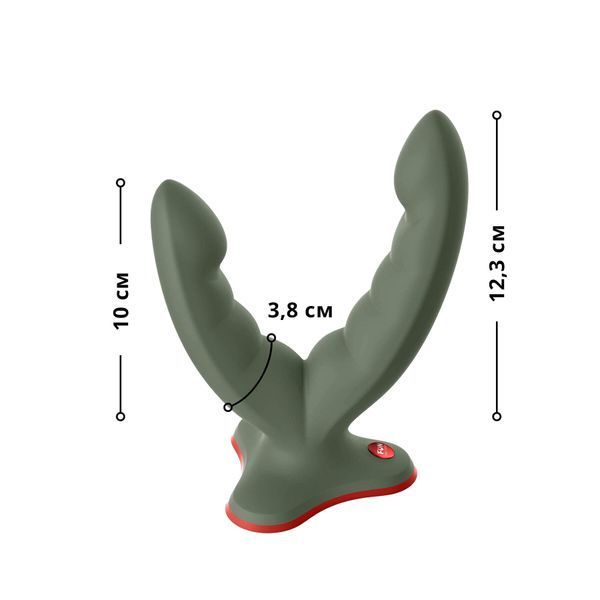 Двойной фаллоимитатор Fun Factory RYDE wild olive, гибкие стволы, присоска SX0975 фото