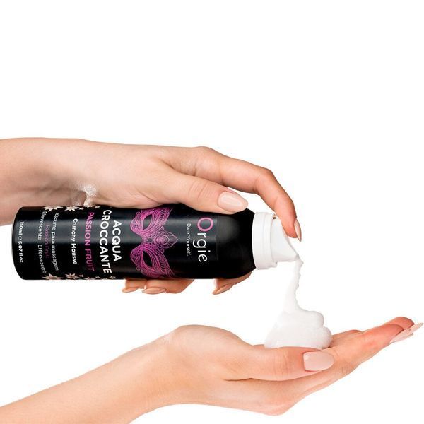 Massage foam Orgie - Acqua Croccante Passion Fruit (150 ml), bursting bubble effect