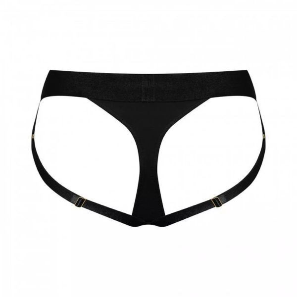Трусики для страпону, XL, Strap-On-Me кільцеве кріплення, з відритими сідницями, чорні SOM32139 SafeYourLove