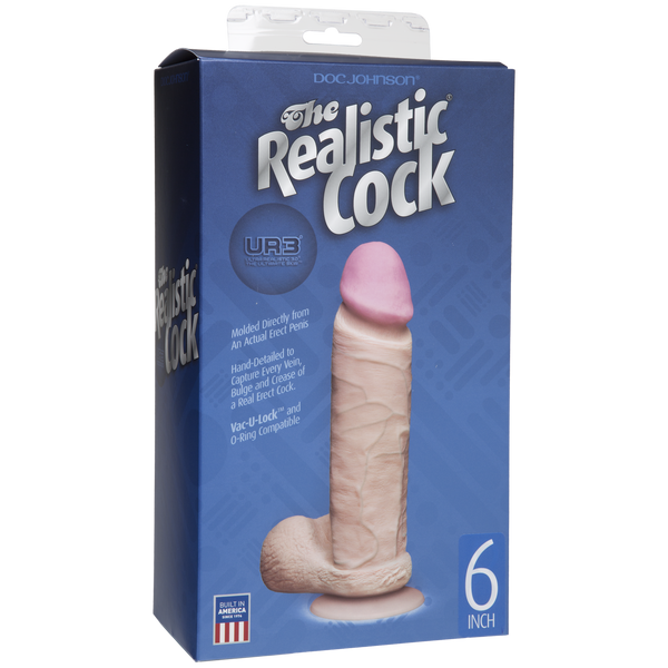 Фалоімітатор Doc Johnson The Realistic Cock 6 inch White – ULTRASKYN, Vack-U-Lock, діаметр 4,3 см SO1550 SafeYourLove