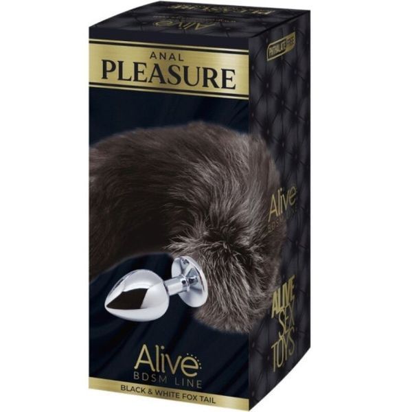 Fox tail plug Alive Anal Pleasure black and white, M