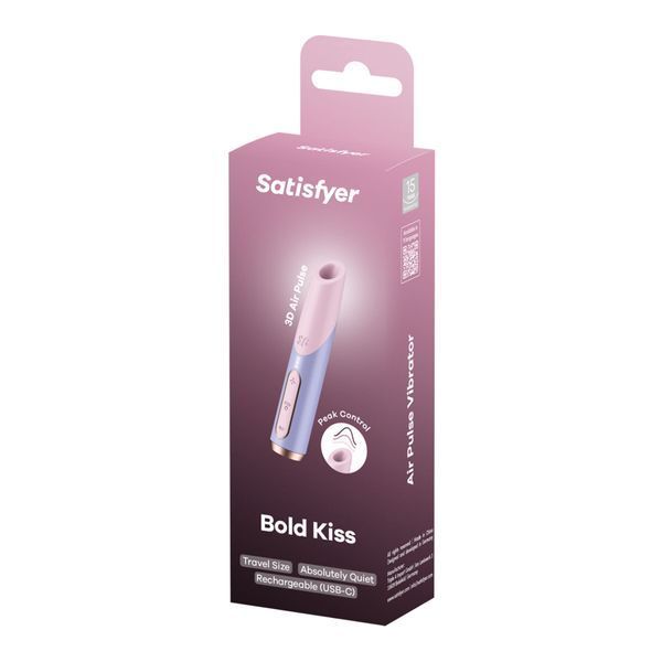 Satisfyer Bold Kiss Violet vacuum stimulator, 3D Air Pulse magnetic technology, 30 operating modes, Purple