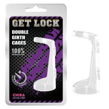 Эрекционное&nbsp;кольцо&nbsp;Chisa Get&nbsp;Lock&nbsp;Double&nbsp;Girth&nbsp;Cages с двумя креплениями, прозрачное 46503/CN-101646503 фото