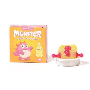 Насадка на член Recare Pink Monster Spike Condom (презерватив з кульками та вусиками) SX3340 SafeYourLove