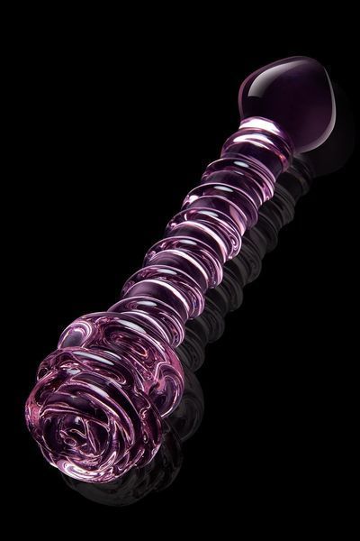 Спиральный фаллоимитатор для точки G из стекла Dream Toys Glaze Glass в форме бутона розы DT22122 фото