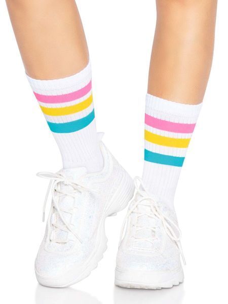 Шкарпетки жіночі в смужку Leg Avenue Pride crew socks Pansexual, 37&ndash;43 SO8585 SafeYourLove