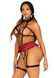 Str&oacute;j BDSM dla uczennicy Leg Avenue Harness teddy i sp&oacute;dniczka, uprząż, minisp&oacute;dniczka, ekosk&oacute;ra, rozmiar S