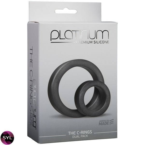 Набір ерекційних кілець Doc Johnson Platinum Premium Silicone — The C-Rings — Charcoal SO4918 SafeYourLove