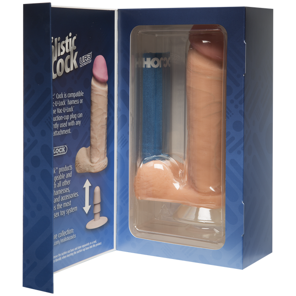 Фалоімітатор Doc Johnson The Realistic Cock 8 inch White - ULTRASKYN, Vack-U-Lock, діаметр 5,1 см SO1551 SafeYourLove