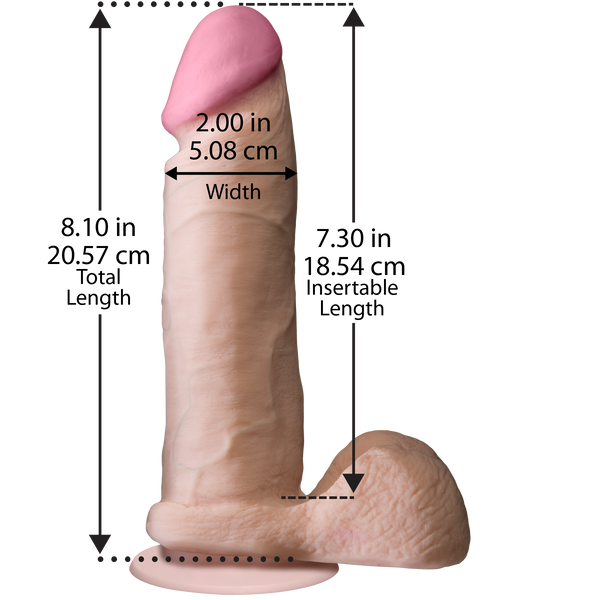 Фалоімітатор Doc Johnson The Realistic Cock 8 inch White - ULTRASKYN, Vack-U-Lock, діаметр 5,1 см SO1551 SafeYourLove