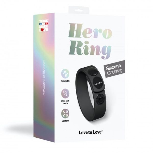 Регулируемое эрекционное кольцо на кнопках Love To Love HERO RING - BLACK ONYX SO5089 фото