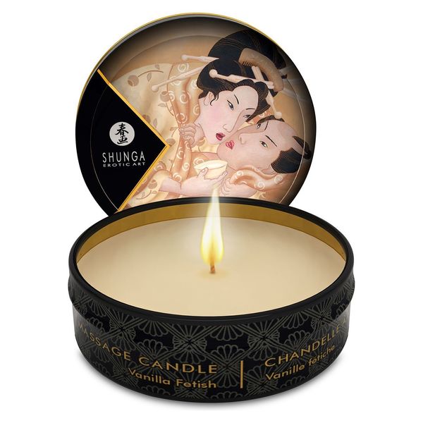 Масажна свічка Shunga Mini Massage Candle – Vanilla Fetish (30 мл) з афродизіаками SO2517 SafeYourLove